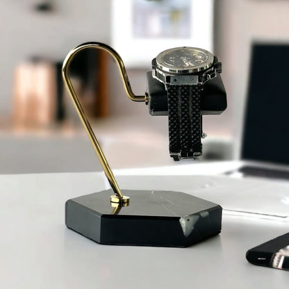 Single Watch Stand Mini Black & Gold