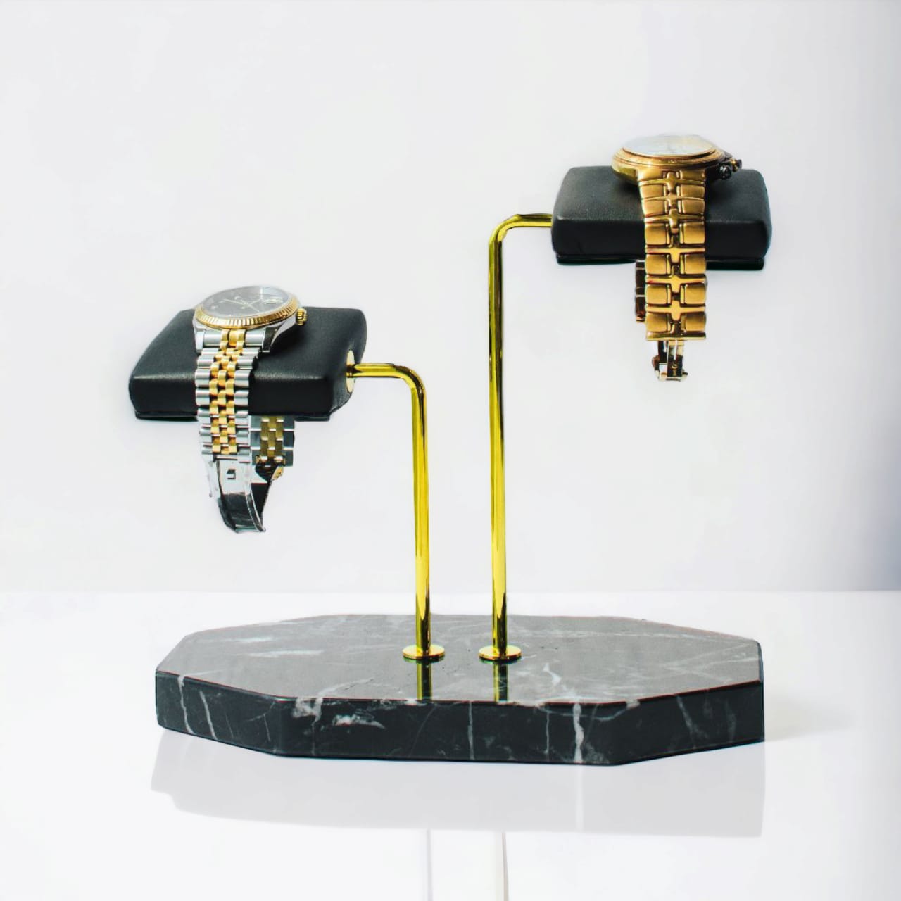 Double Watch Stand Black & Gold