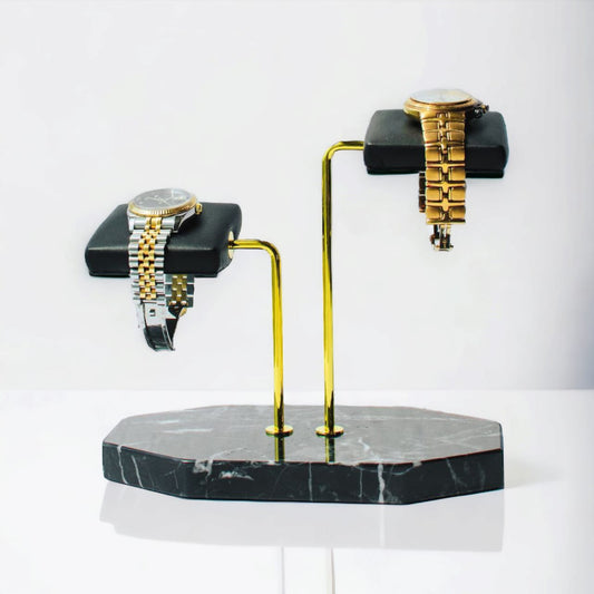 Double Watch Stand Black & Gold