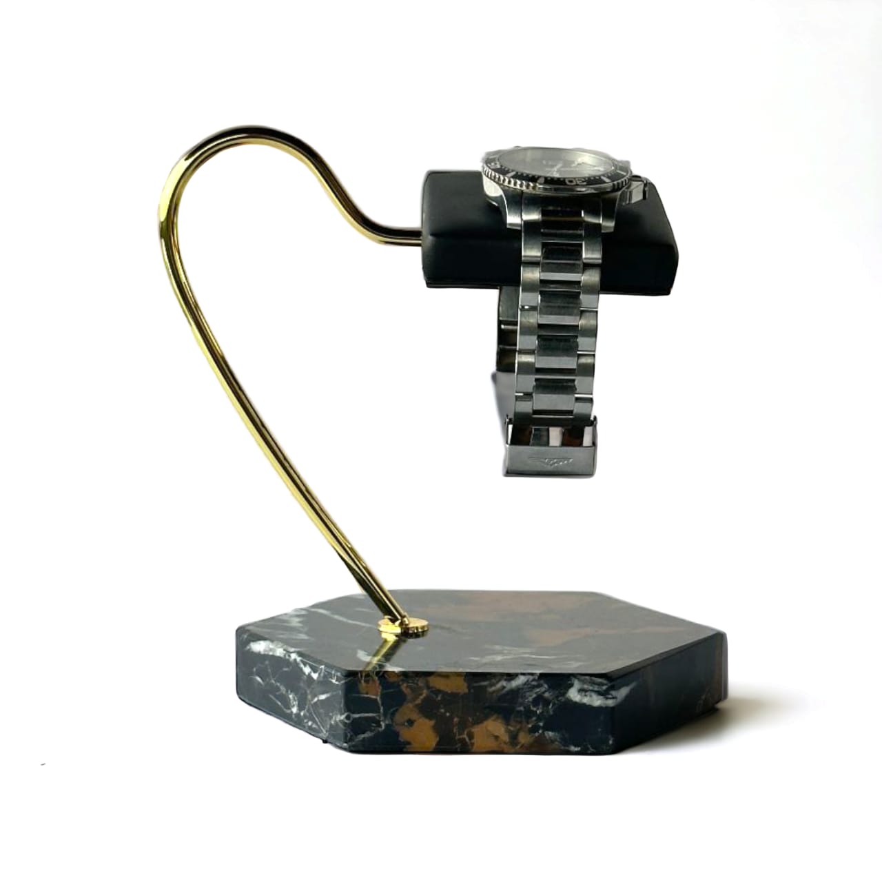 Single Watch Stand Black-Gold-Brown