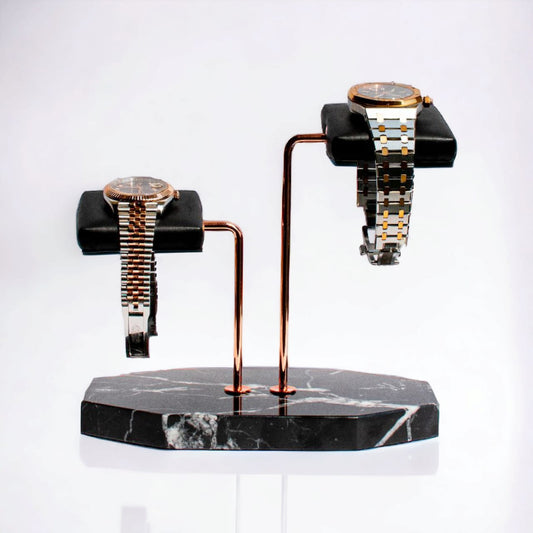 Double Watch Stand Black & Rose Gold