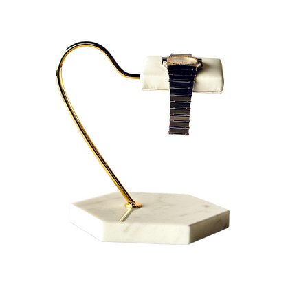 Single Watch Stand White & Gold