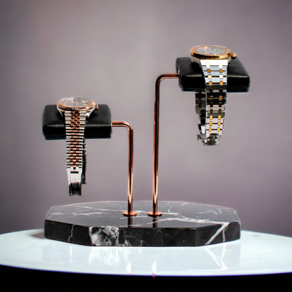 Double Watch Stand Black & Rose Gold