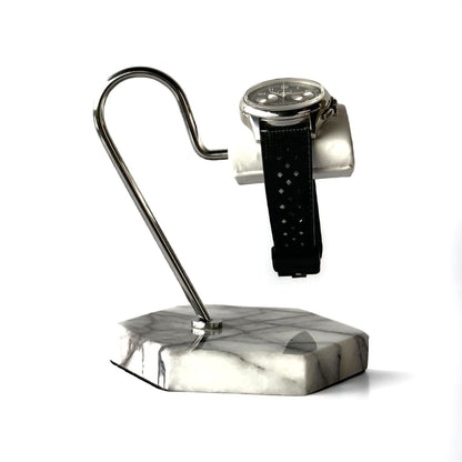 Single Watch Stand Mini White & Silver