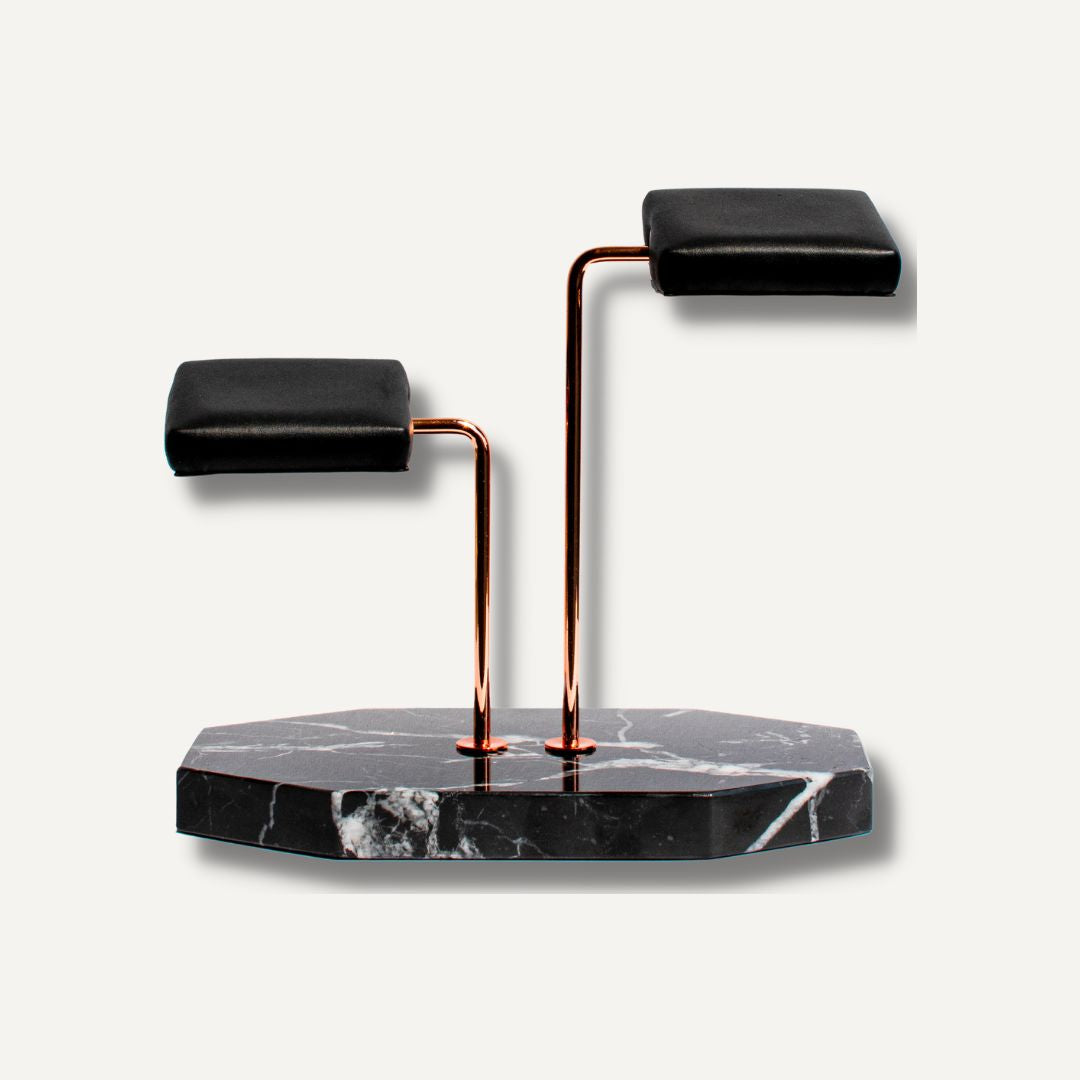 Double Watch Stand Black & Rose Gold